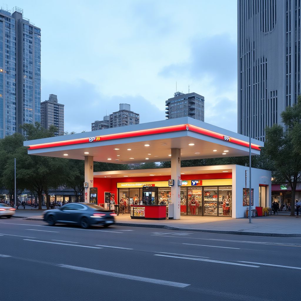 Estación YPF en zona urbana