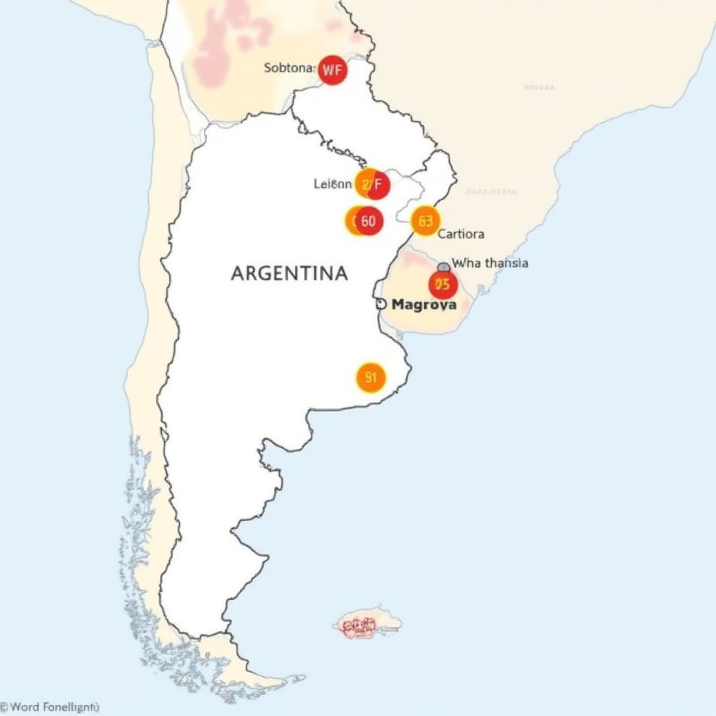 Mapa de estaciones YPF en Argentina